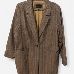 Eloquii Tan Plaid Women's Blazer